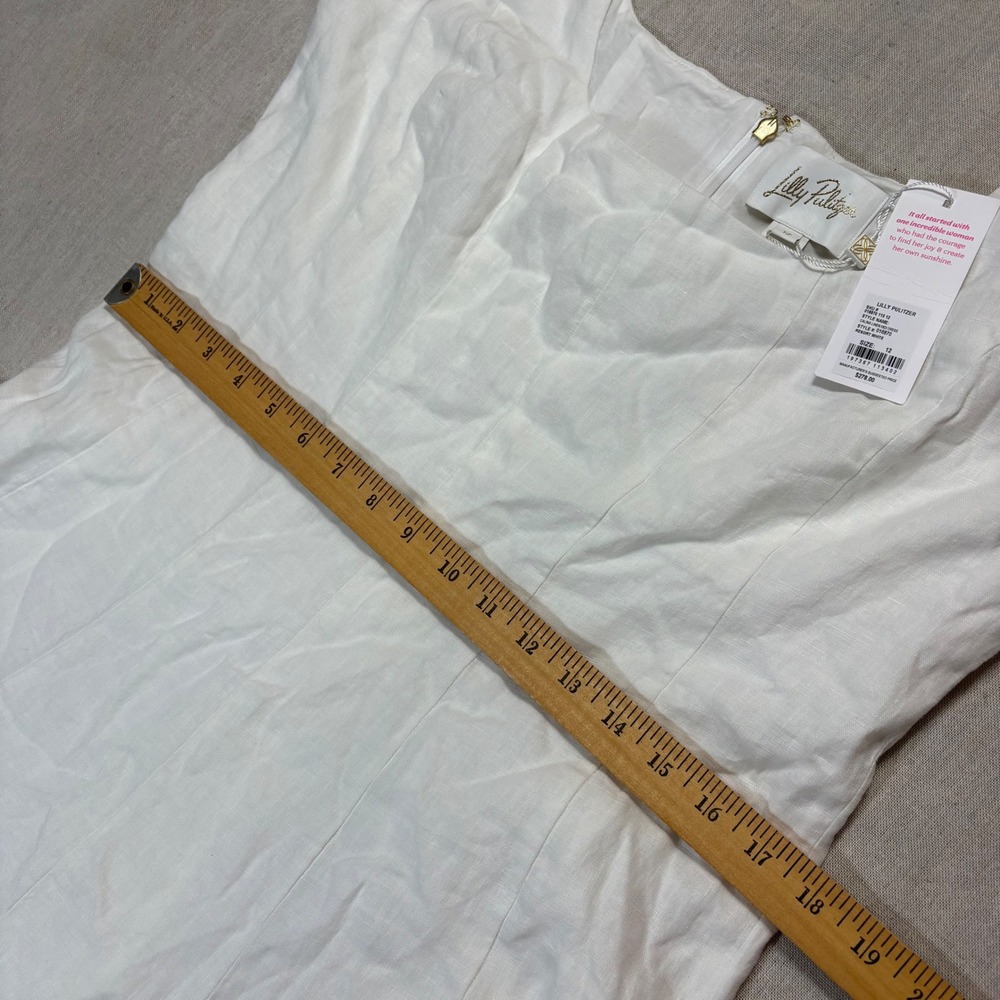 NWT Lilly Pulitzer Calina Linen Midi Dress Resort White size 12 Old Money Bridal - Picture 6 of 9